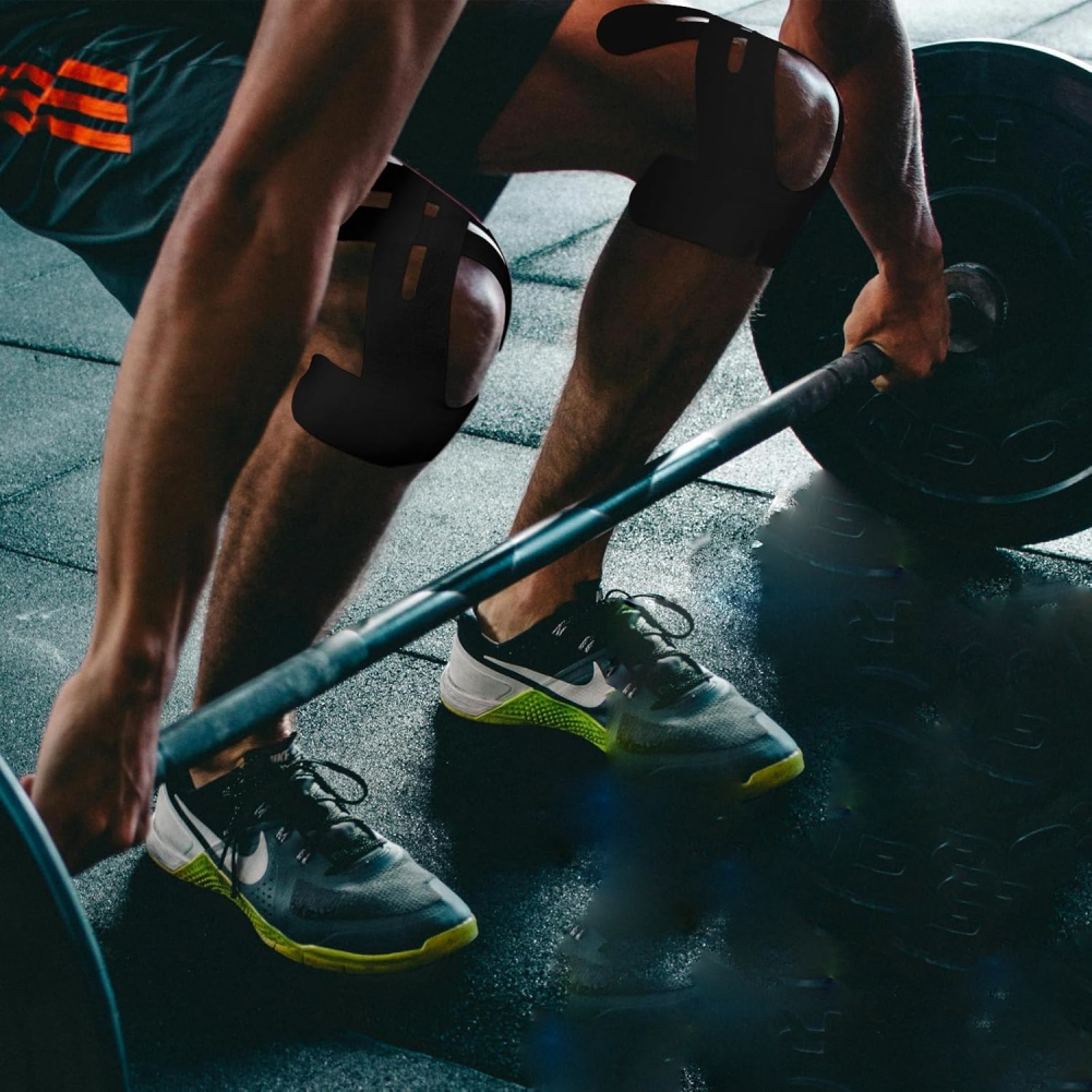 Előre vágott kineziológiai szalagos izomtapasz térdre